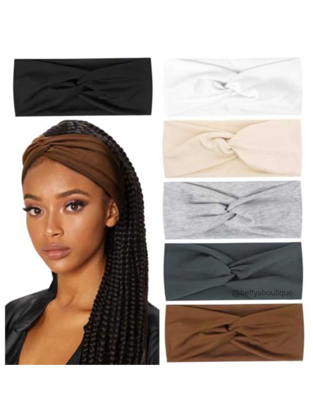 Winter Headband Ear Warmers Twist Knot Knit Nylon Women Cold Weather